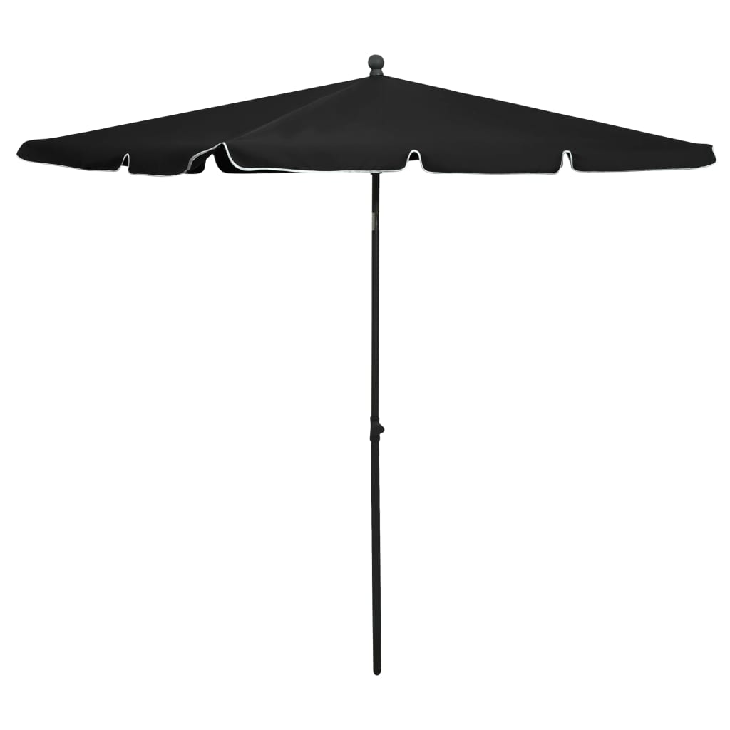 Vidaxl parasol s pólem 210x140 cm černá