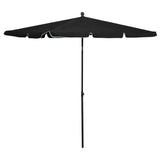 Vidaxl parasol s pólem 210x140 cm černá