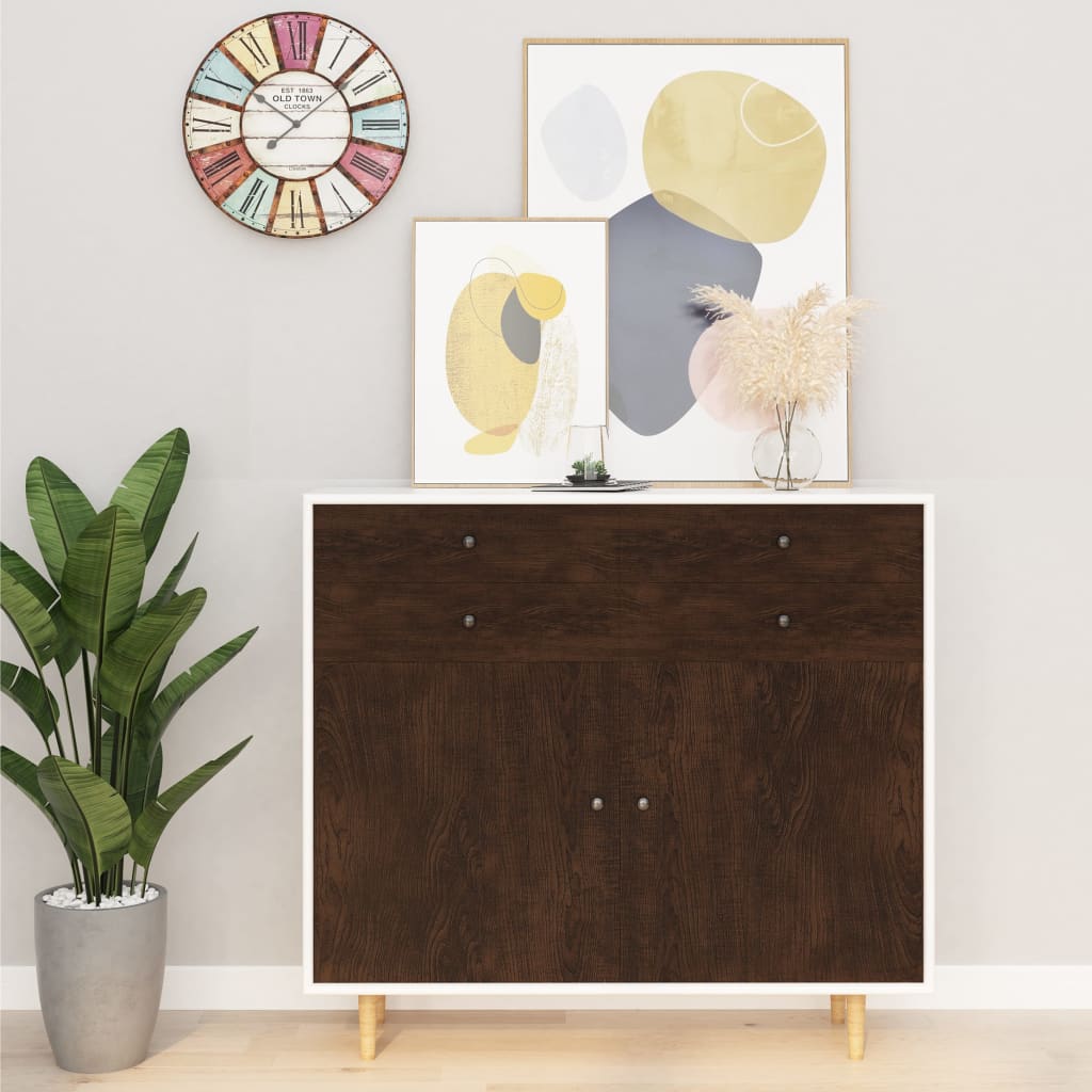 Vidaxl möbler oljor självhäftande 2 st 500x90 cm pvc mörk ek -färgad
