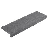Vidaxl trappematter 10 stk 65x21x4 cm nål føltes lysegrå
