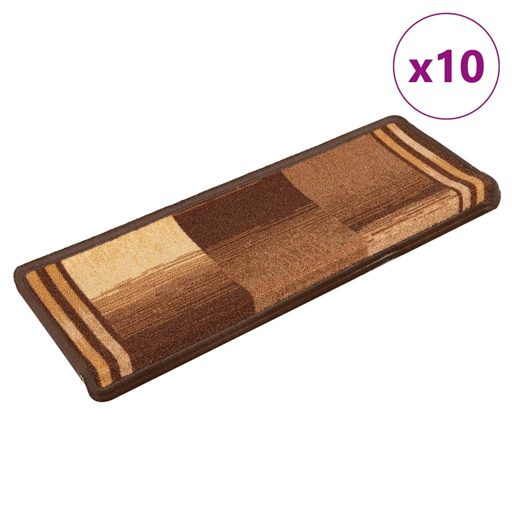 Vidaxl Podstavki za stopnice Self Adhesive 10 psov 65x21x4 cm rjava
