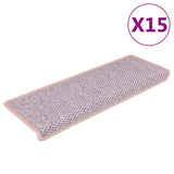 Vidaxl Treppenmatten selbstklebend 15 St. Sisal Look 65x21x4 cm Pink