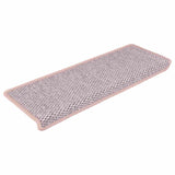 Vidaxl Treppenmatten selbstklebend 15 St. Sisal Look 65x21x4 cm Pink
