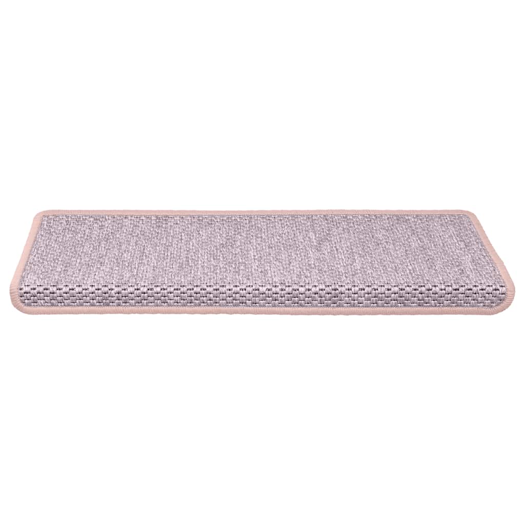 Vidaxl Treppenmatten selbstklebend 15 St. Sisal Look 65x21x4 cm Pink