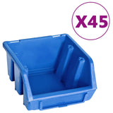 Vidaxl 48-delni komplet za shranjevanje s stenskimi ploščami modro in črno