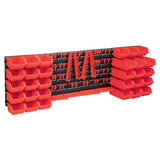 Vidaxl 80-piece storage set with wall panels red and black