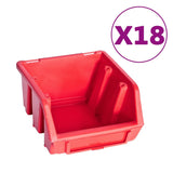 Vidaxl 80-piece storage set with wall panels red and black