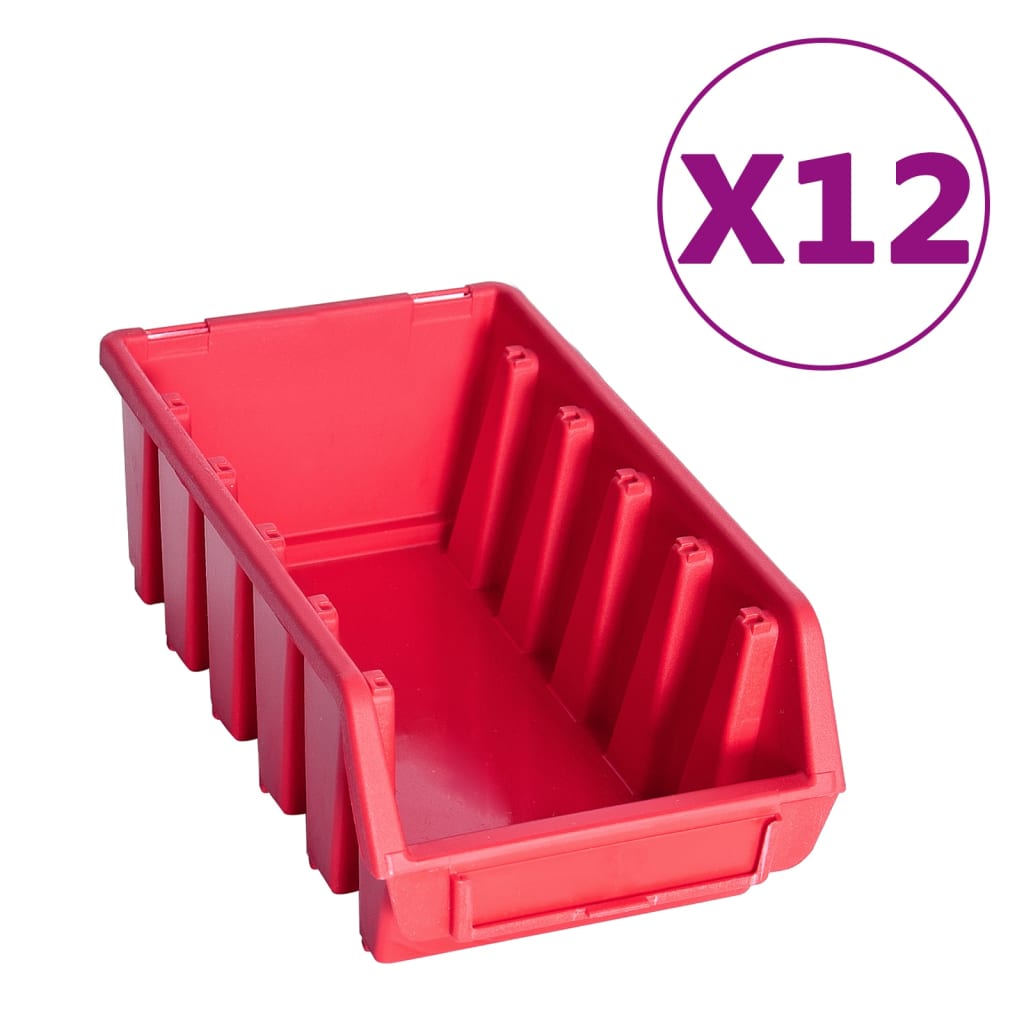Vidaxl 80-piece storage set with wall panels red and black