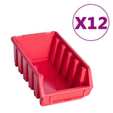 Vidaxl 80-piece storage set with wall panels red and black