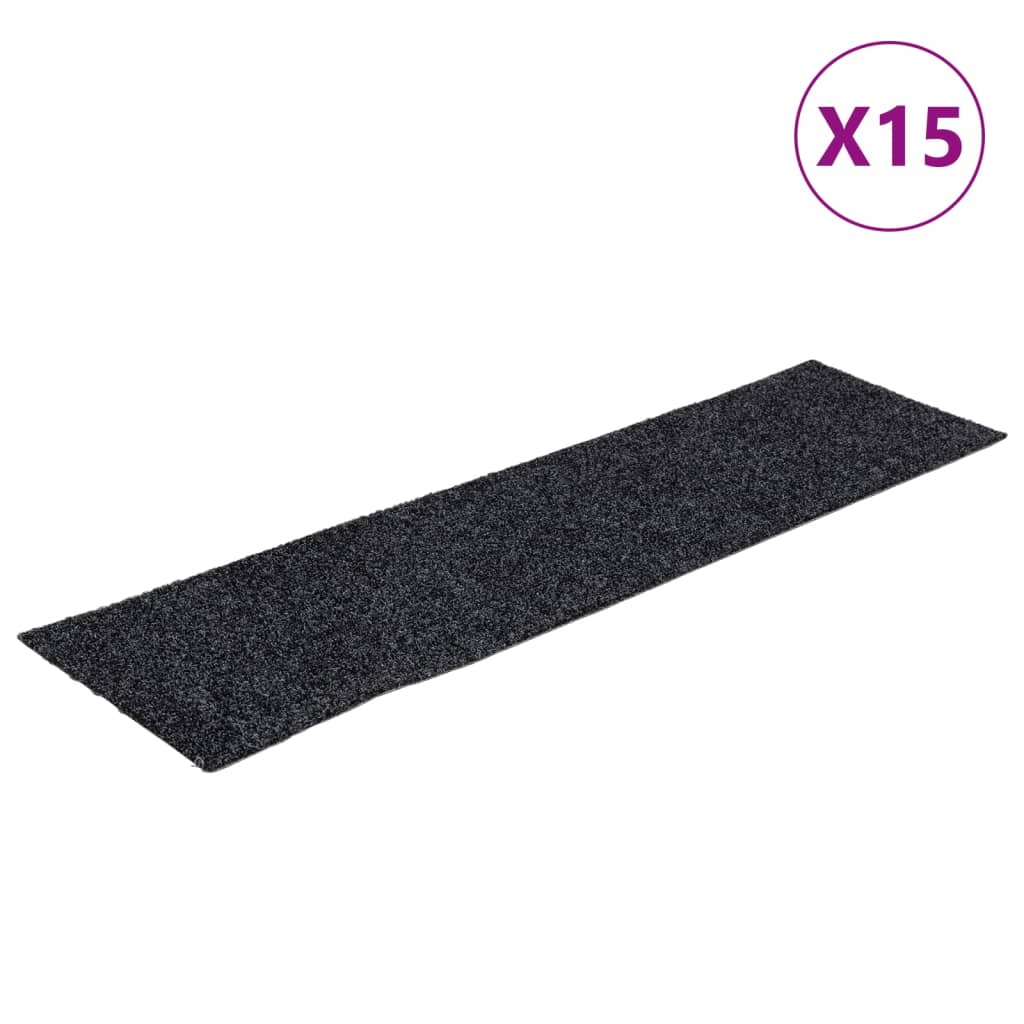 Vidaxl 15 St Pedal Mats selvbehandler rektangulær 76x20 cm grå