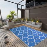 Vidaxl zunanja preproga Aakil 190x290 cm polipropenska modra