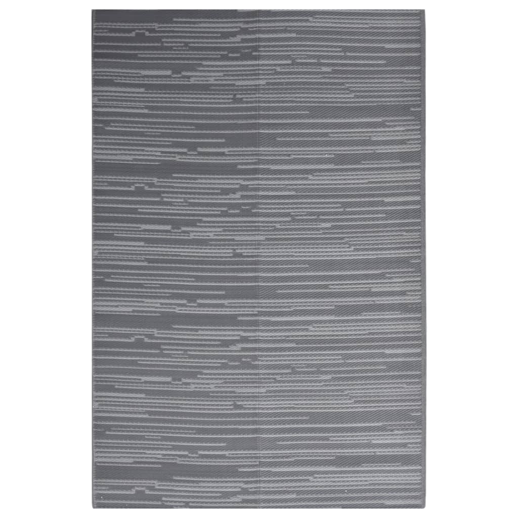 Vidaxl außerhalb des Teppichs 140x200 cm Polypropen -Anthrazit -ausgelöst