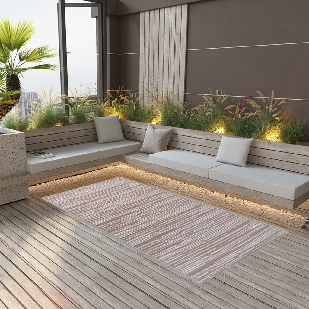 Vidaxl Zunanja preproga Arakil 140x200 cm Polipropena taupe
