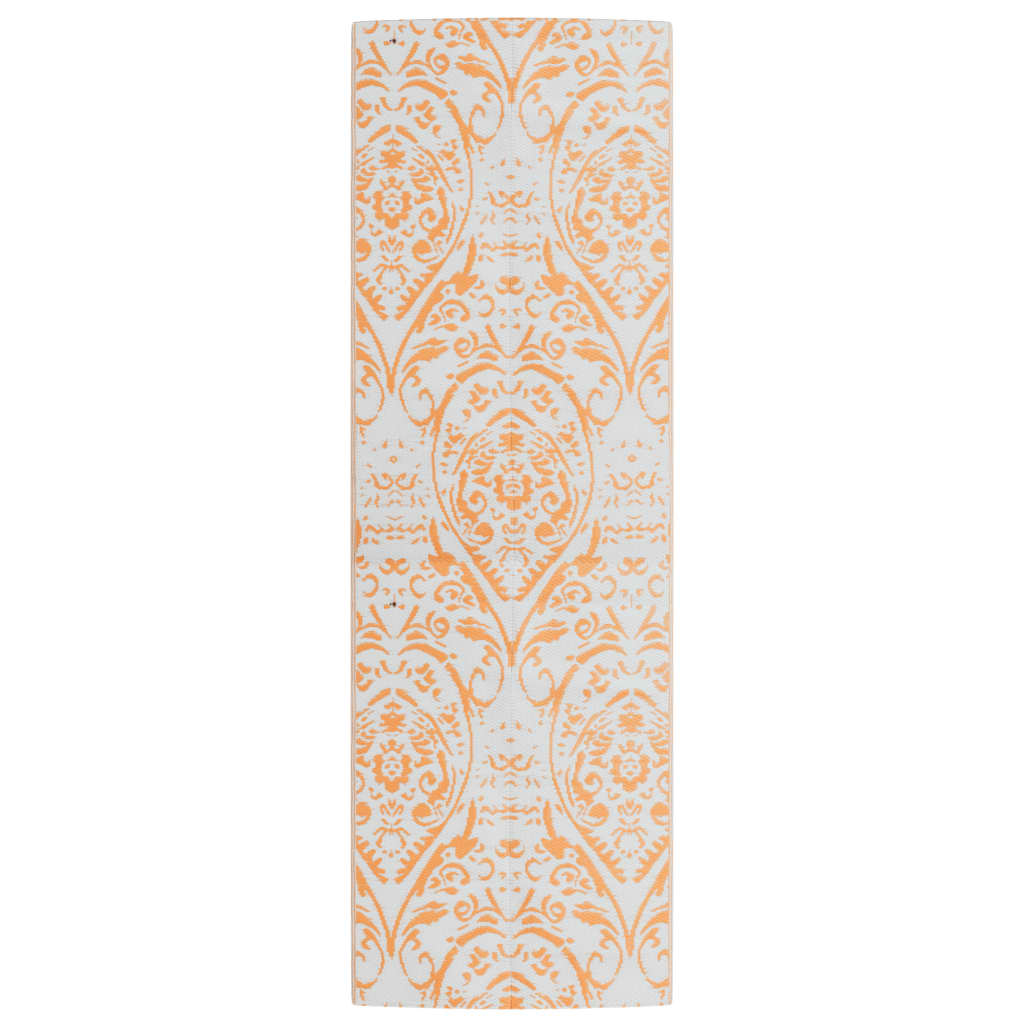Vidaxl zunanja preproga Arakil 80x250 cm pp oranžna in bela