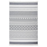 Tappeto Vidaxl 160x230 cm di cotone grigio e bianco