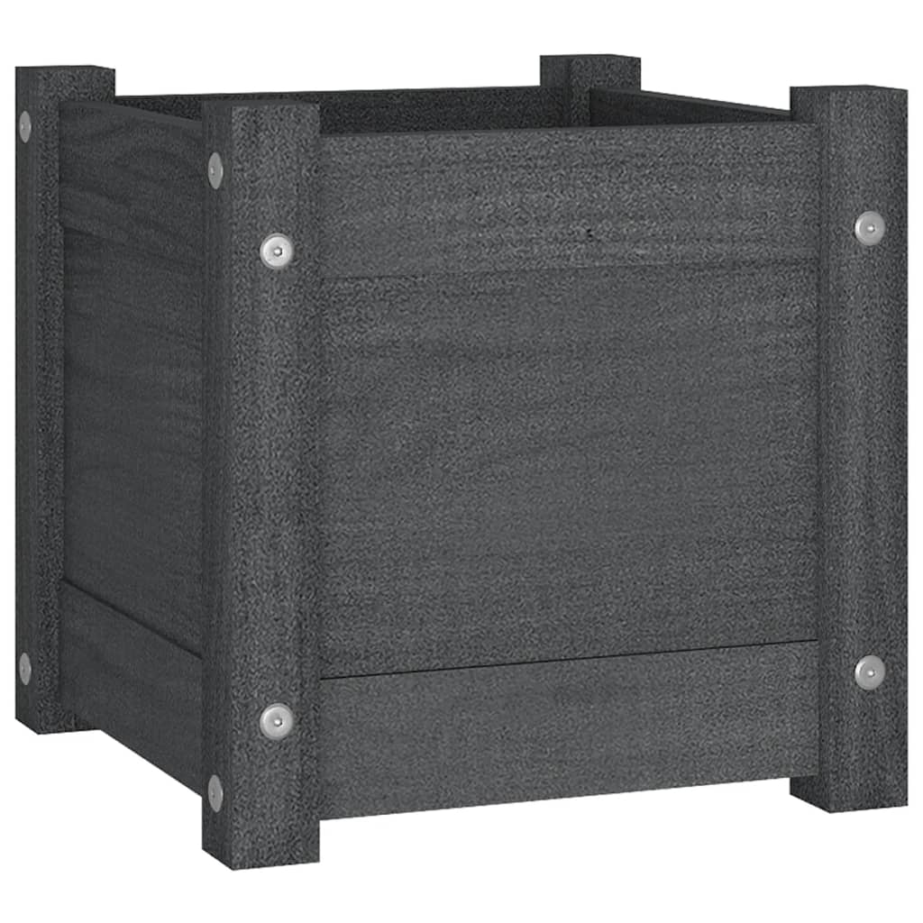 Boîte de planification Vidaxl 31x31x31 cm Gray de pin solide
