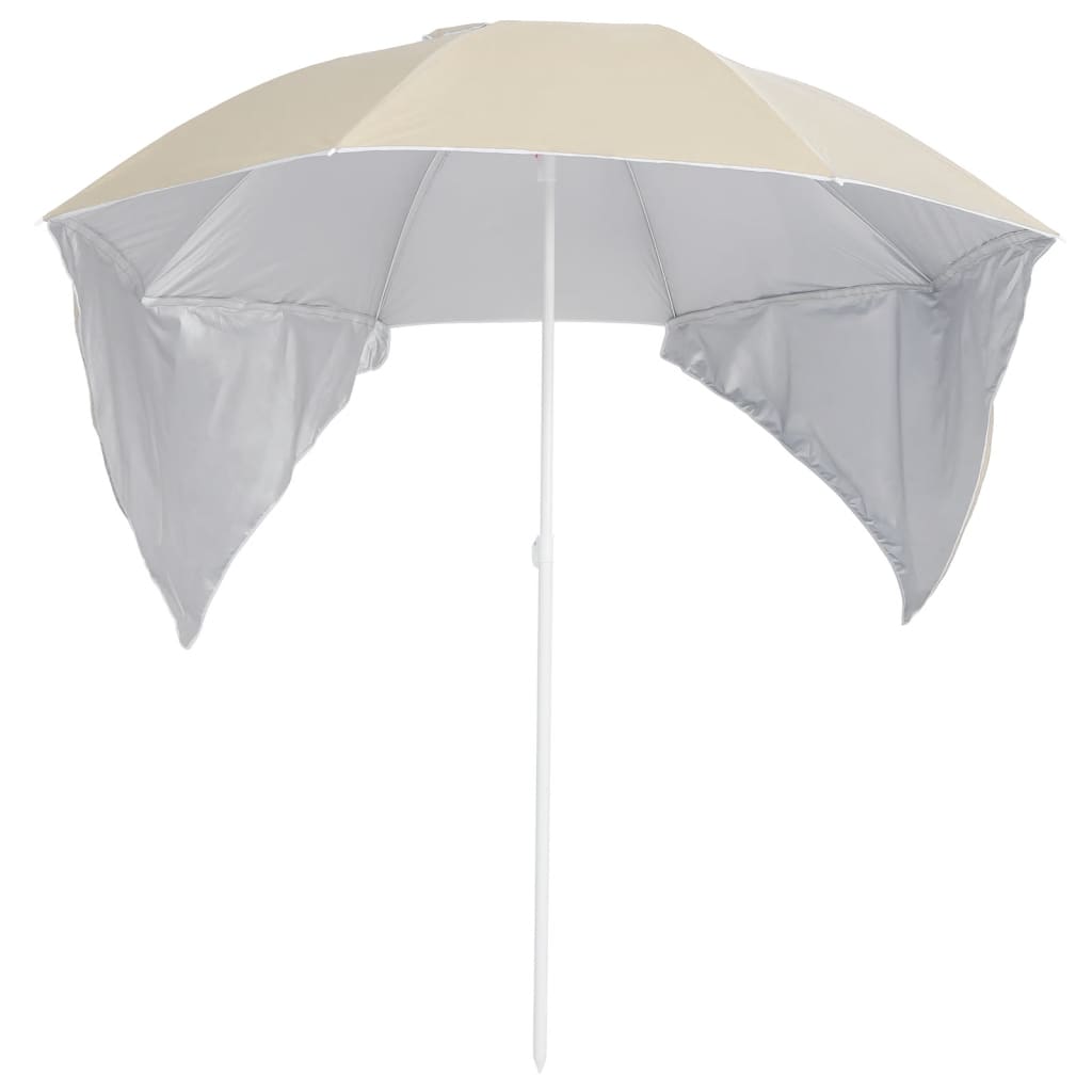 Vidaxl Strandparasol s stranskimi stenami 215 cm pesek -obarvan