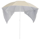 Vidaxl Strandparasol s stranskimi stenami 215 cm pesek -obarvan