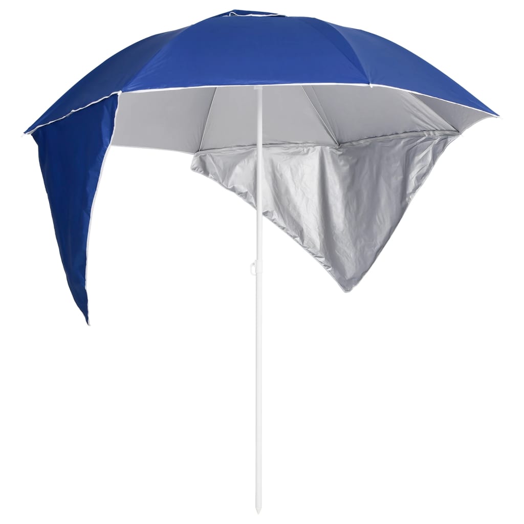 Vidaxl Strandparasol with side walls 215 cm blue