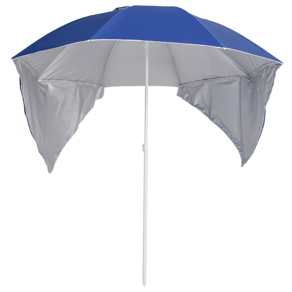 Vidaxl Strandparasol with side walls 215 cm blue