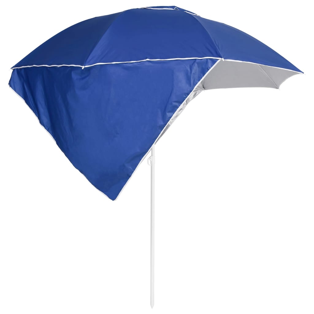 Vidaxl Strandparasol with side walls 215 cm blue