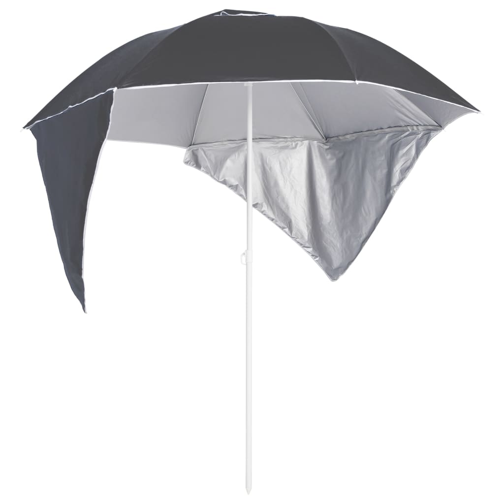 Vidaxl Strandparasol s stranskimi stenami 215 cm antracit -obarvan