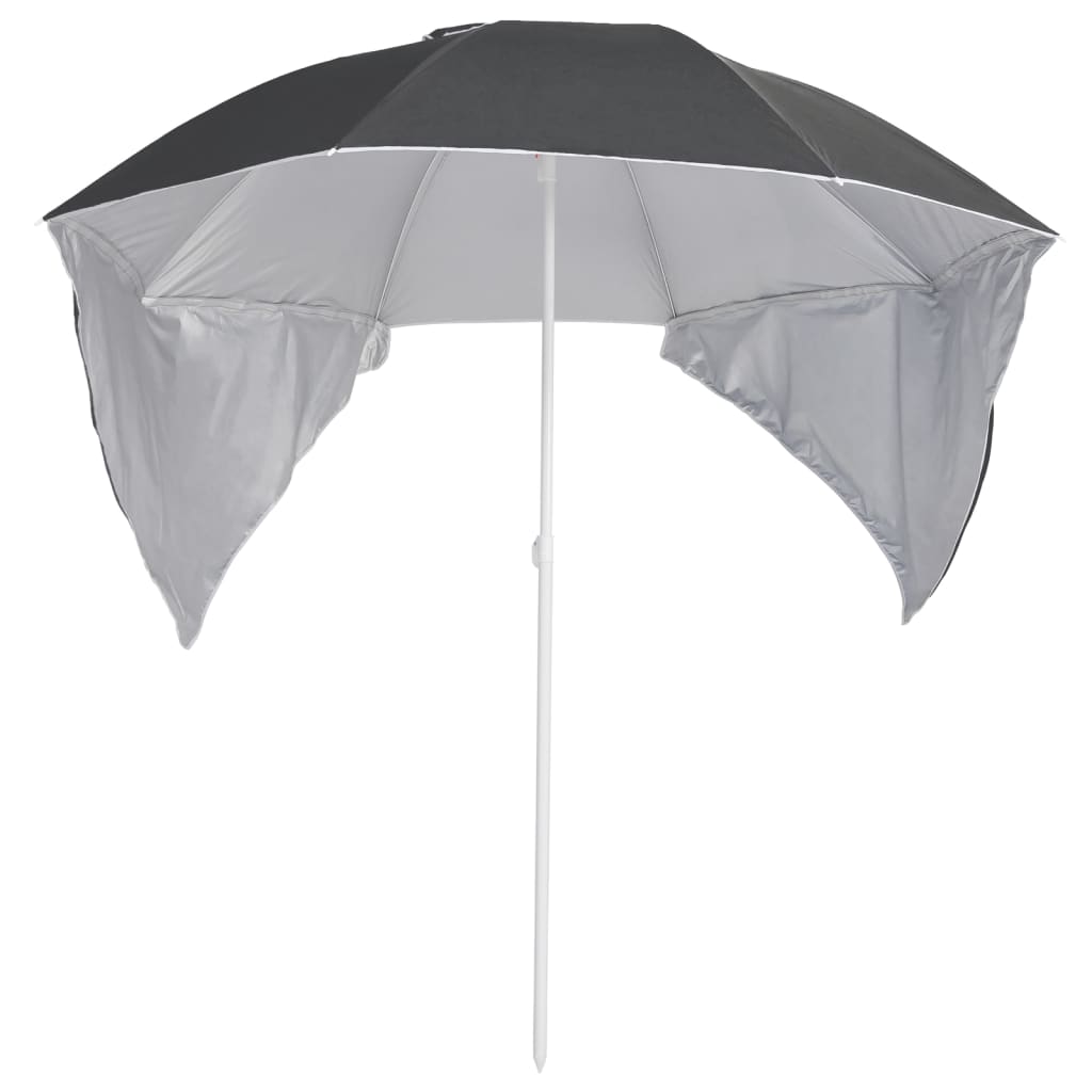 Vidaxl Strandparasol s stranskimi stenami 215 cm antracit -obarvan