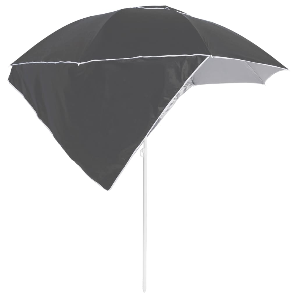 Vidaxl Strandparasol s stranskimi stenami 215 cm antracit -obarvan