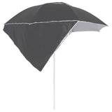 Vidaxl Strandparasol s stranskimi stenami 215 cm antracit -obarvan