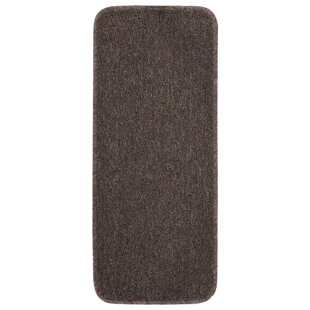 Podstavki za stopnice Vidaxl 15 St proti zdrsu pravokotno 60x25 cm rjava
