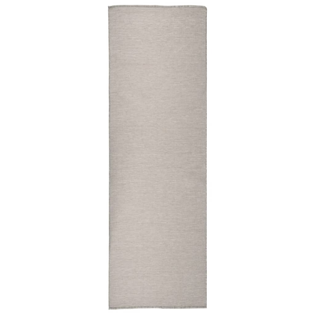 Vidaxl mimo koberec plochý tkaný 80x250 cm taupe