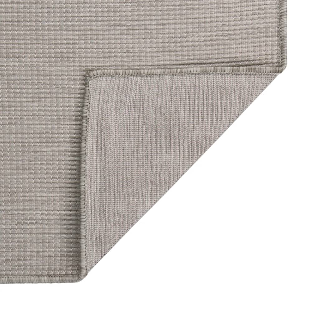 Vidaxl utanför mattan platt vävd 100x200 cm taupe