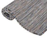Vidaxl zunanja preproga ploščata tkana 80x250 cm rjava in modra