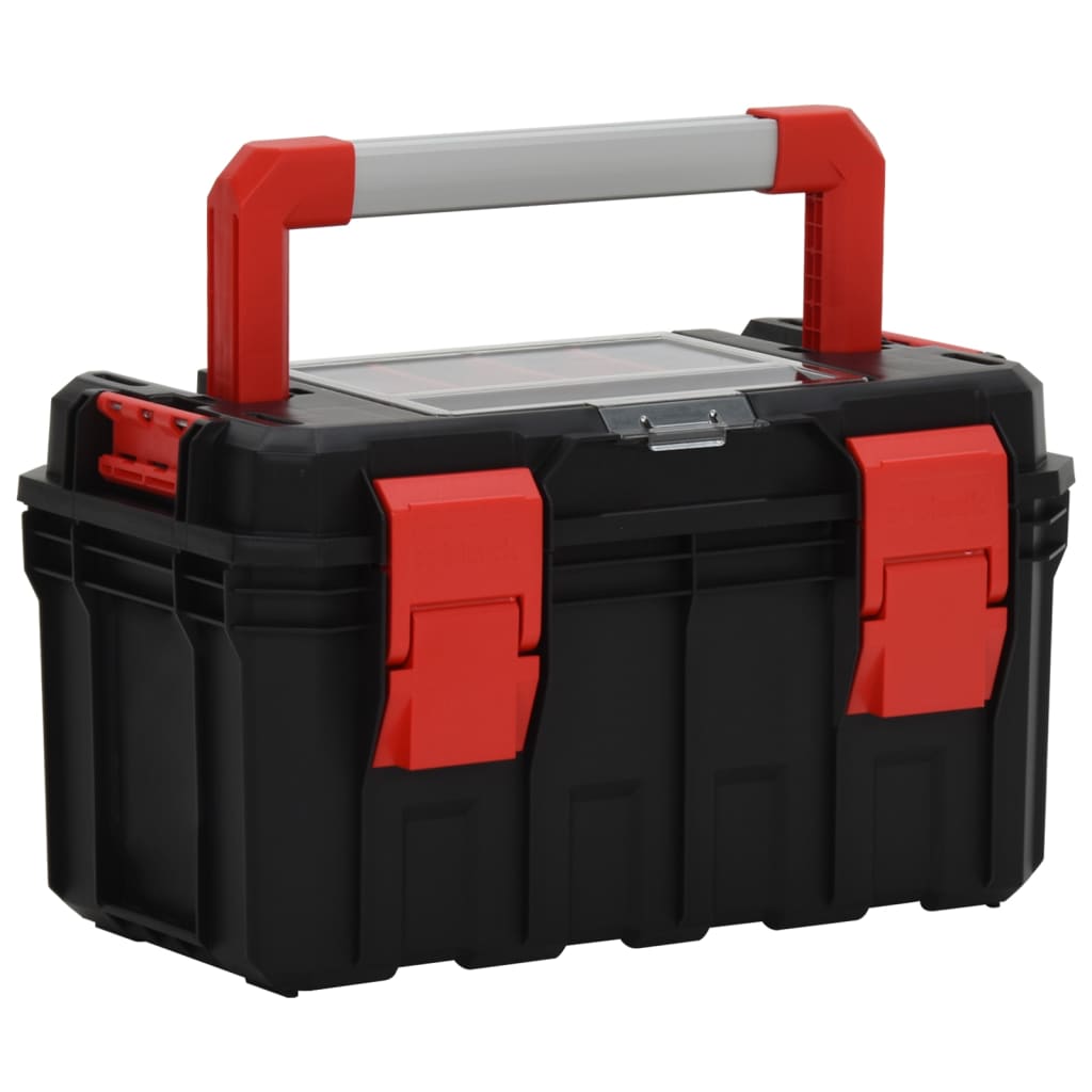 Vidaxl Toolbox 45x28x26.5 cm schwaarz a rout