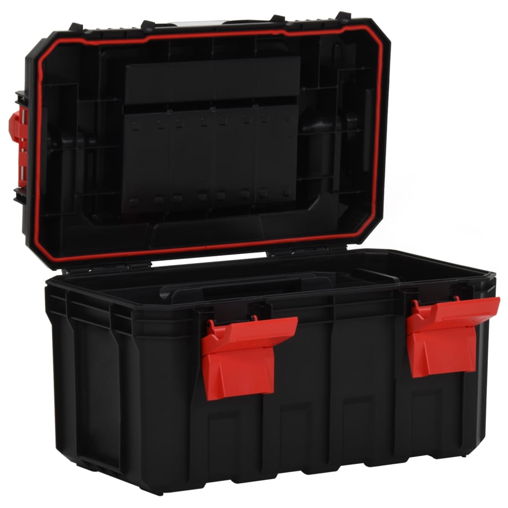 Vidaxl Toolbox 45x28x26.5 cm schwaarz a rout