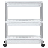 Vidaxl Storage Trolley 3 vrstva hliníkového stříbra a bílé
