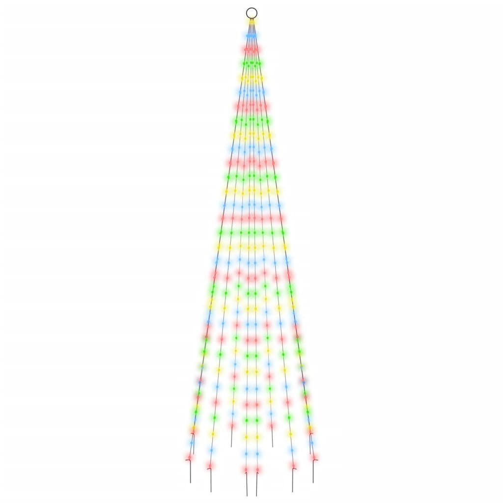 VidaXL Vlaggenmast Christmas tree 310 LEDs multicolored 300 cm