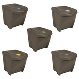 Vidaxl Garbage Bids 3 St Stackable 75 L Polypropene Grey