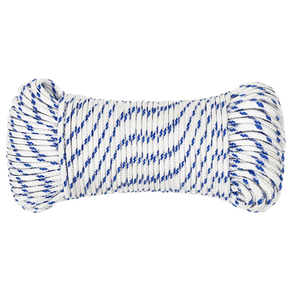 Vidaxl Boot Vrv 5 mm 25 m polipropilen bela
