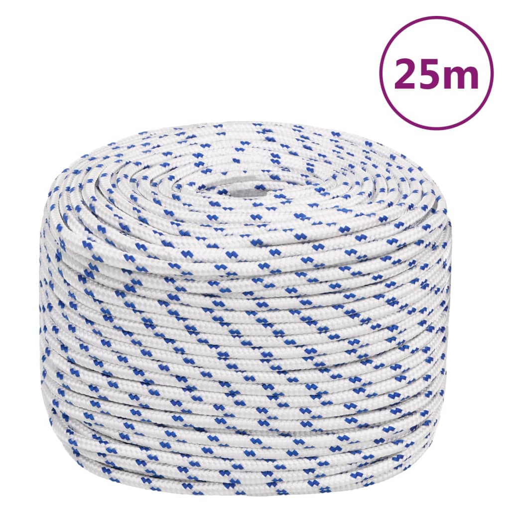 Vidaxl Boot Rope 6 m mm 25 m Polropypylen Wäiss