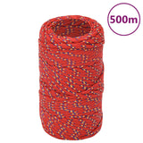 VIDAXL Čolna vrv 2 mm 500 m polipropilen rdeča