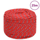 VIDAXL Čolna vrv 8 mm 25 m polipropilen rdeča