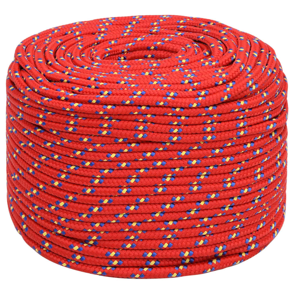 VIDAXL Čolna vrv 8 mm 50 m polipropilen rdeča