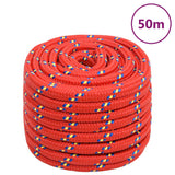 Vidaxl čoln vrv 20 mm 50 m polipropilen rdeča