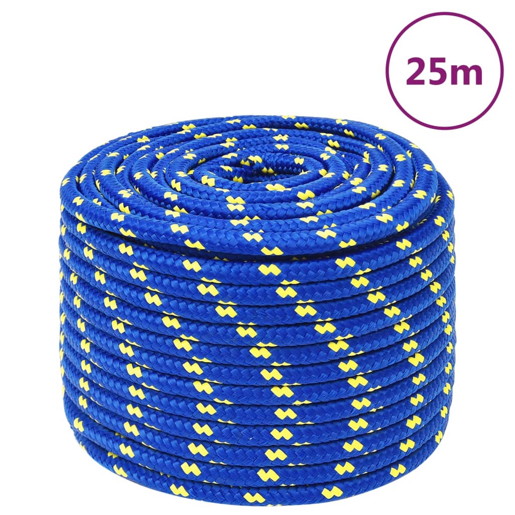 Corde à bateau vidaxl 12 mm 25 m en bleu en polypropène