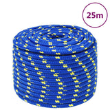 Corde à bateau vidaxl 12 mm 25 m en bleu en polypropène