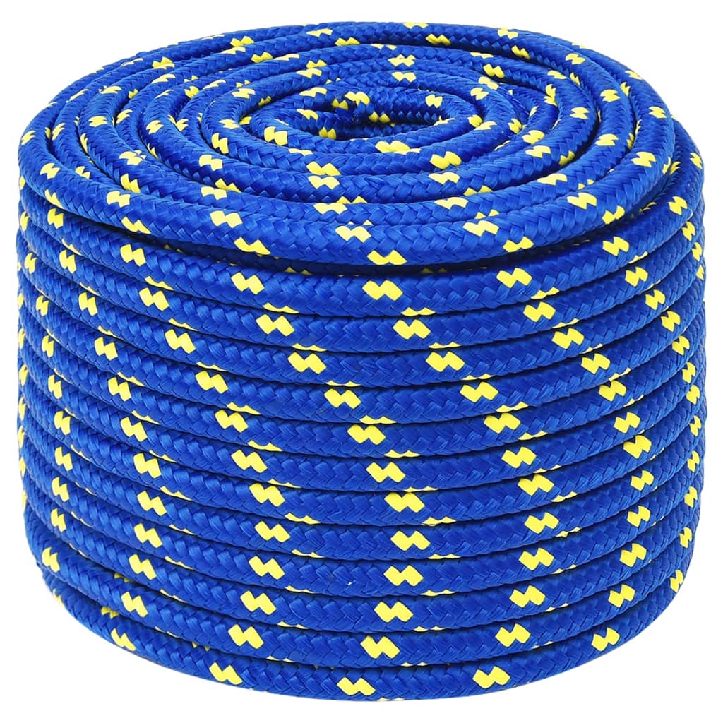 Corde à bateau vidaxl 12 mm 25 m en bleu en polypropène