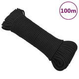Vidaxl Boot Rope 3 mm 100 m Polroprope schwaarz