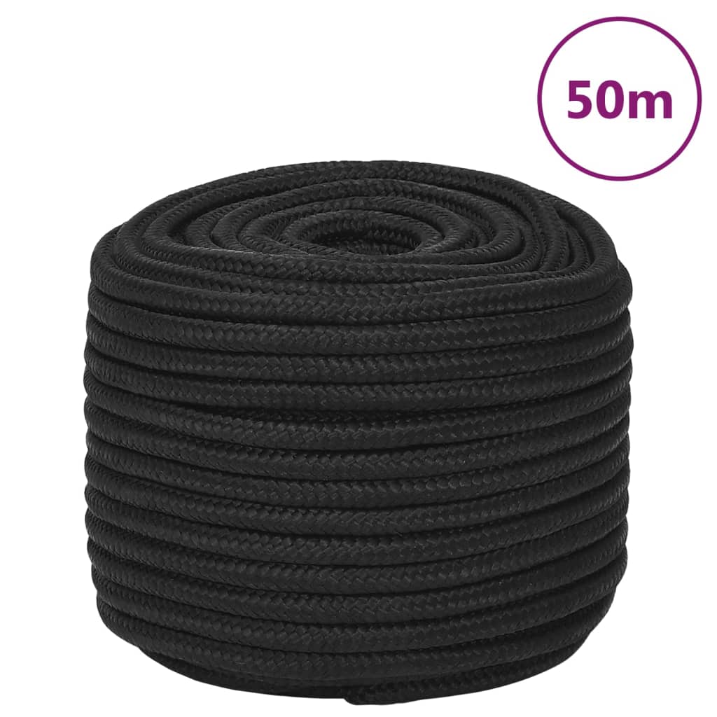 Vidaxl Boat Rope 14 mm 50 m polypropen sort