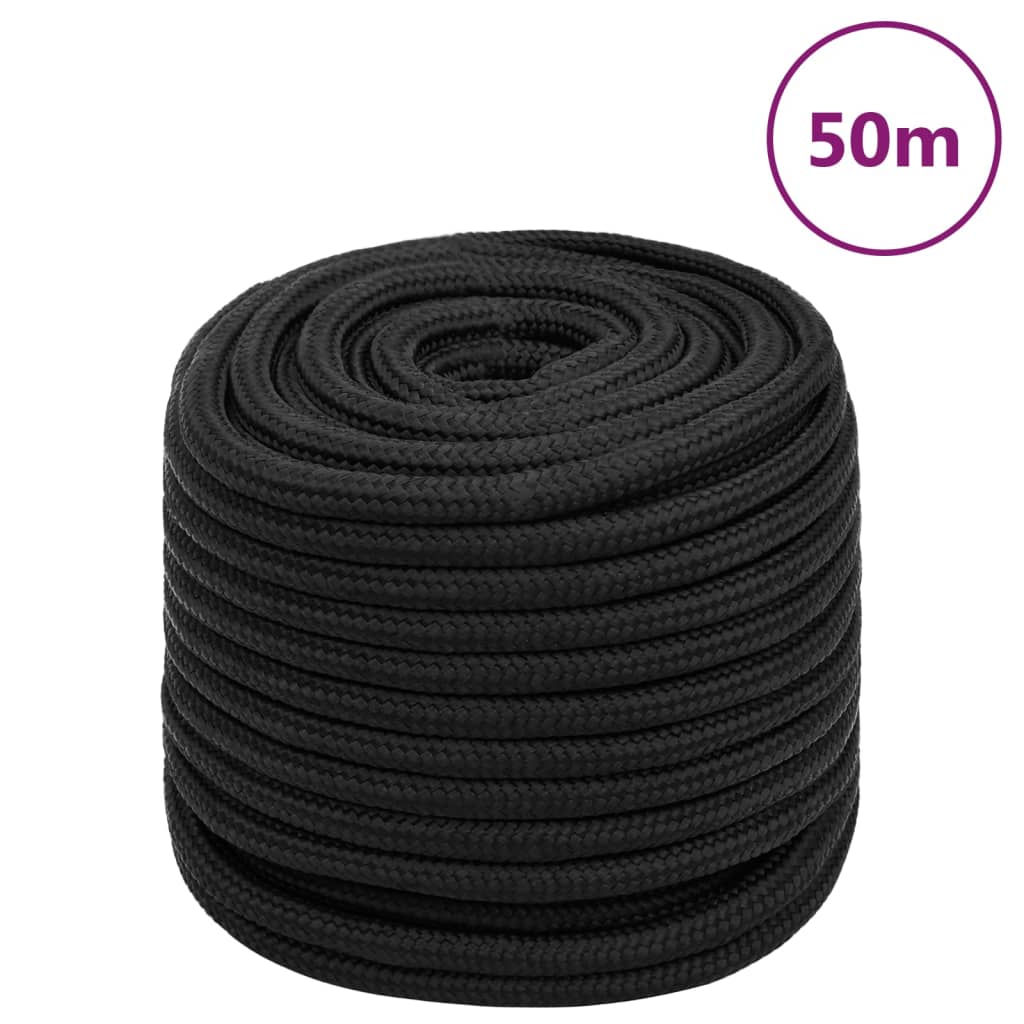 Vidaxl Boat Rope 16 mm 50 m polypropen sort